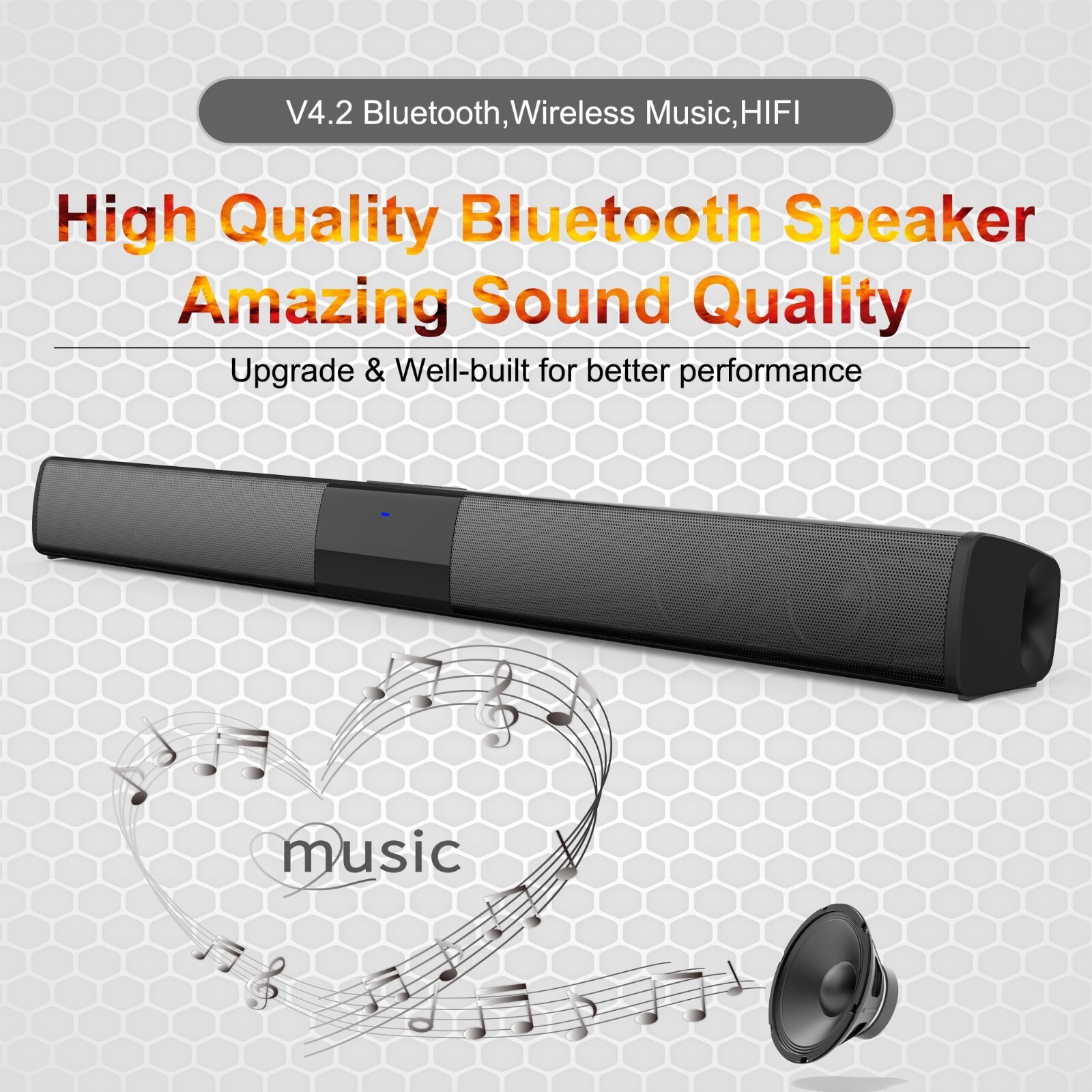 TV Speaker Bluetooth Speakers for Computer 2.1 Soundbar Subwoofer Bass Stereo - 4