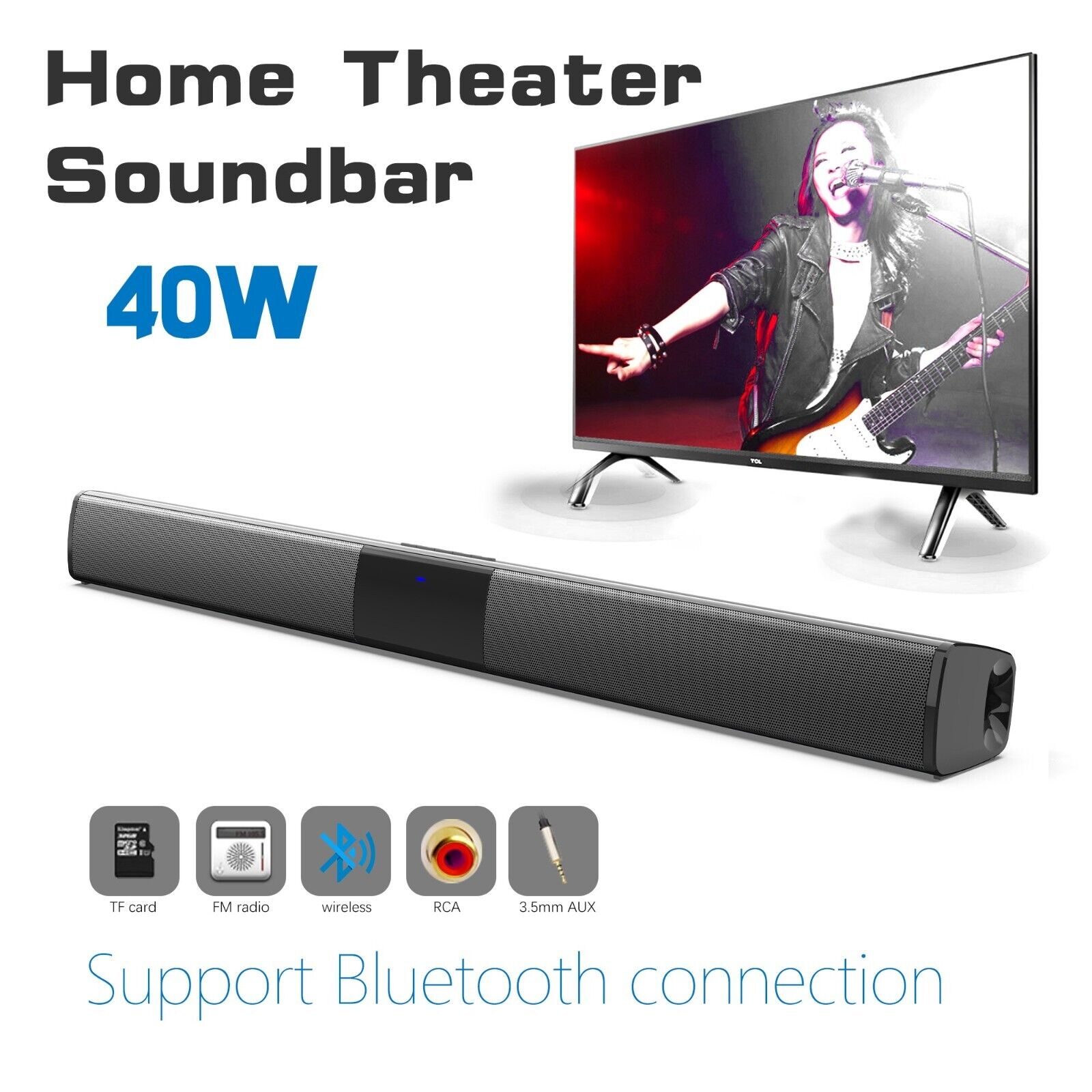 TV Speaker Bluetooth Speakers for Computer 2.1 Soundbar Subwoofer Bass Stereo - 2