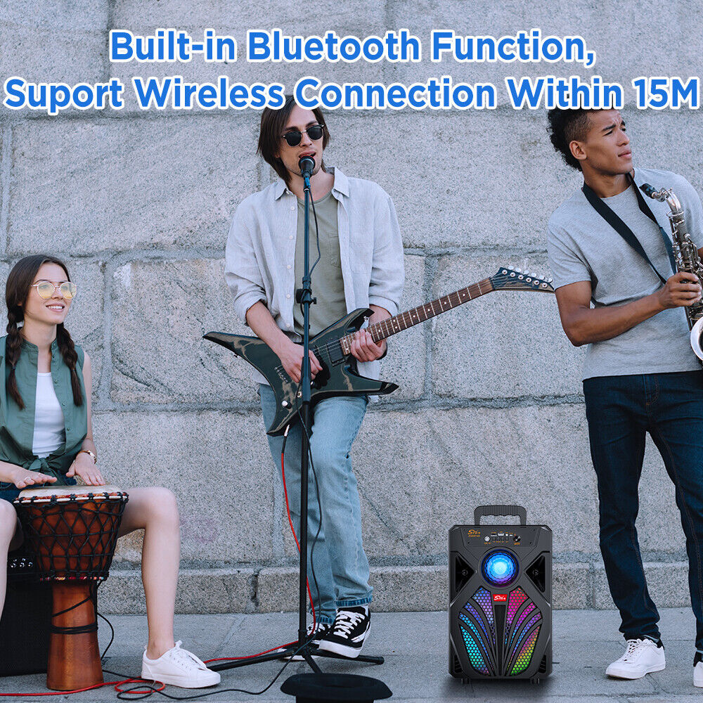 2000W Portable Bluetooth Speaker Sub woofer Heavy Bass Sound Party System w/ Mic - 9