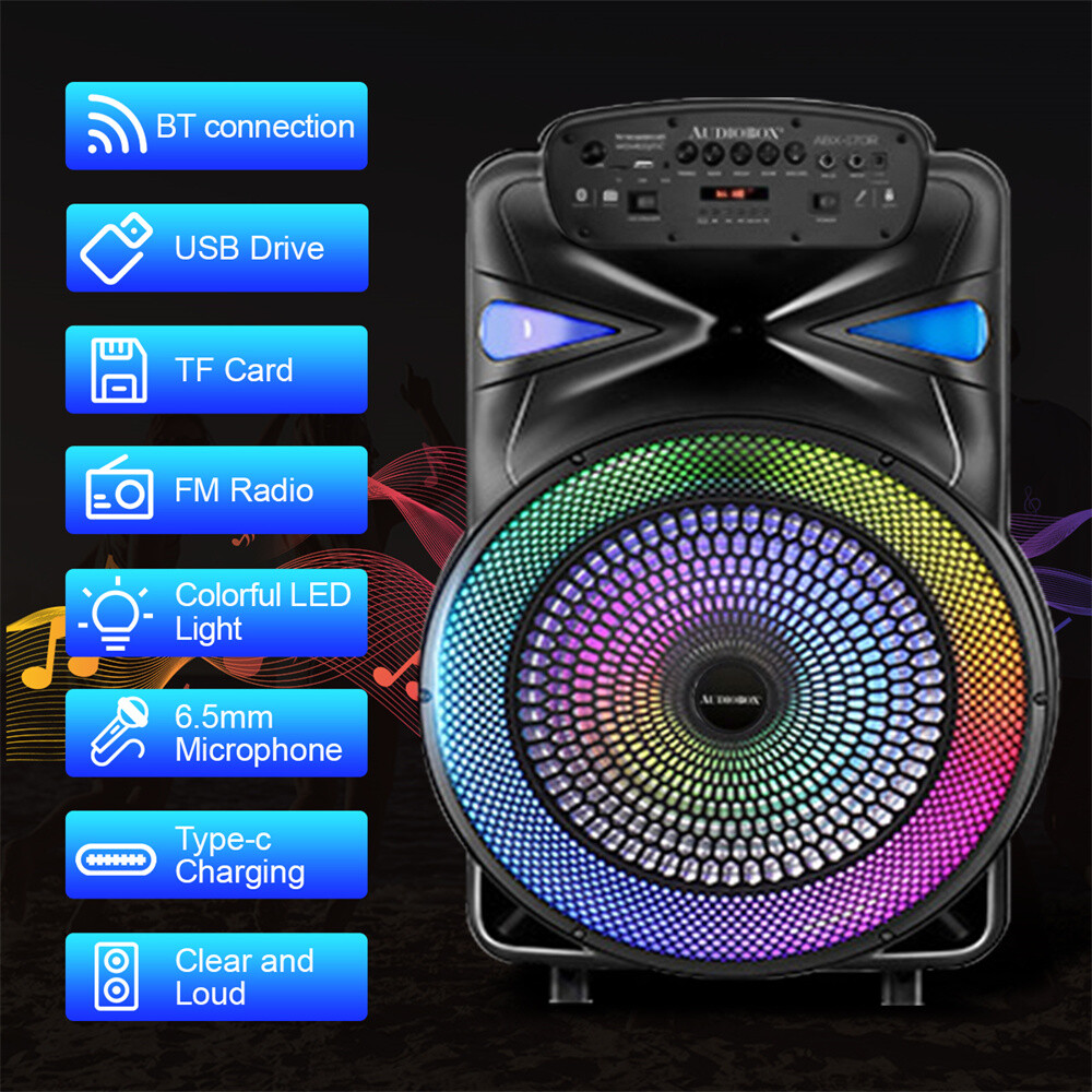 Portable 8''/15” Bluetooth Speaker Subwoofer Heavy Bass Party System Mic FM LOT - 13