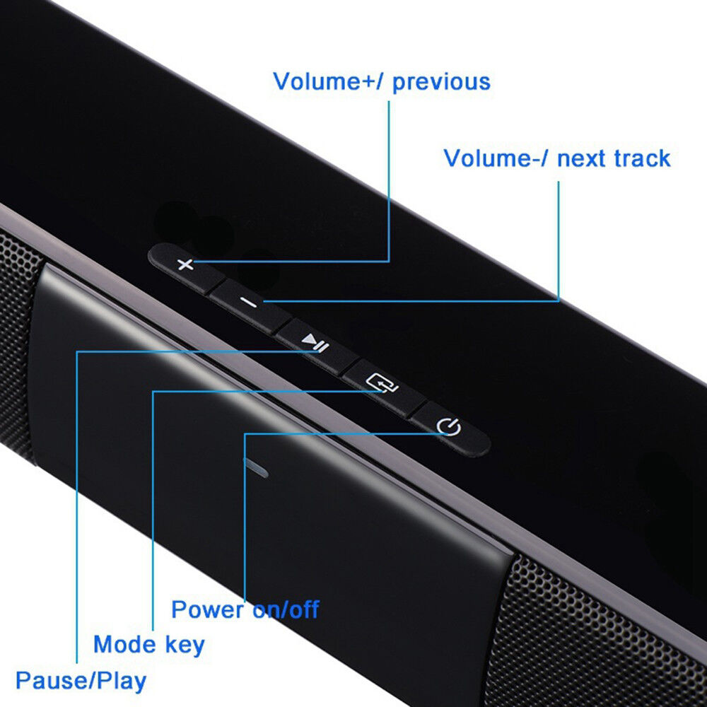 Portable Wireless bluetooth Speaker 3D Stereo Super Bass Soundbar for TV Home US - 7